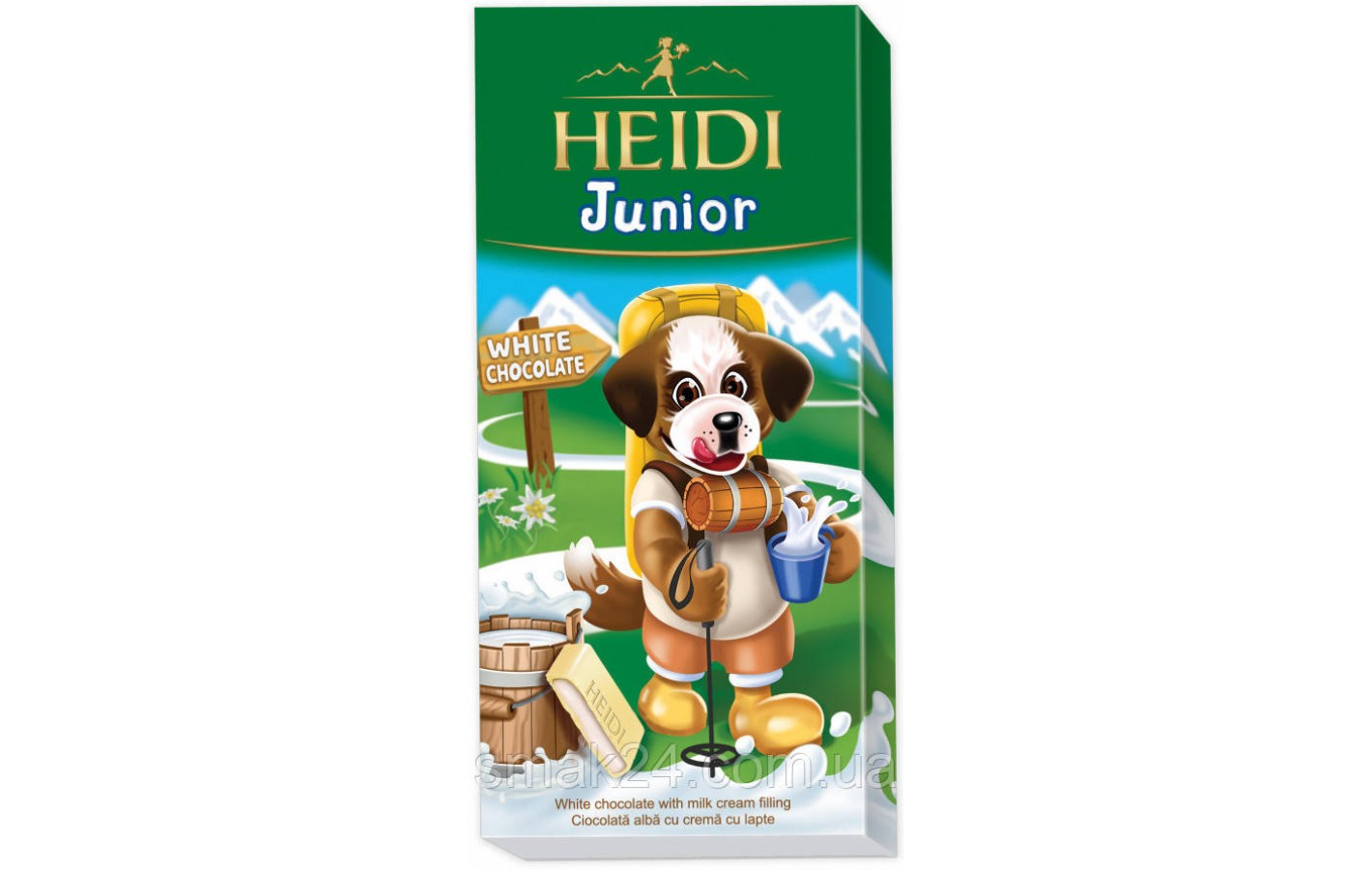 Шоколад білий із молочним кремом Heidi Junior White Chocolate 90 г Румунія