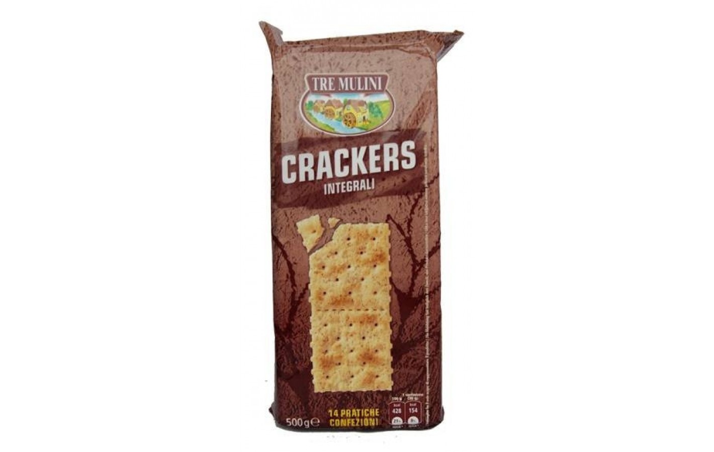 Крекер без пальмової олії Tre Mulini Crackers integrali 500g Італія