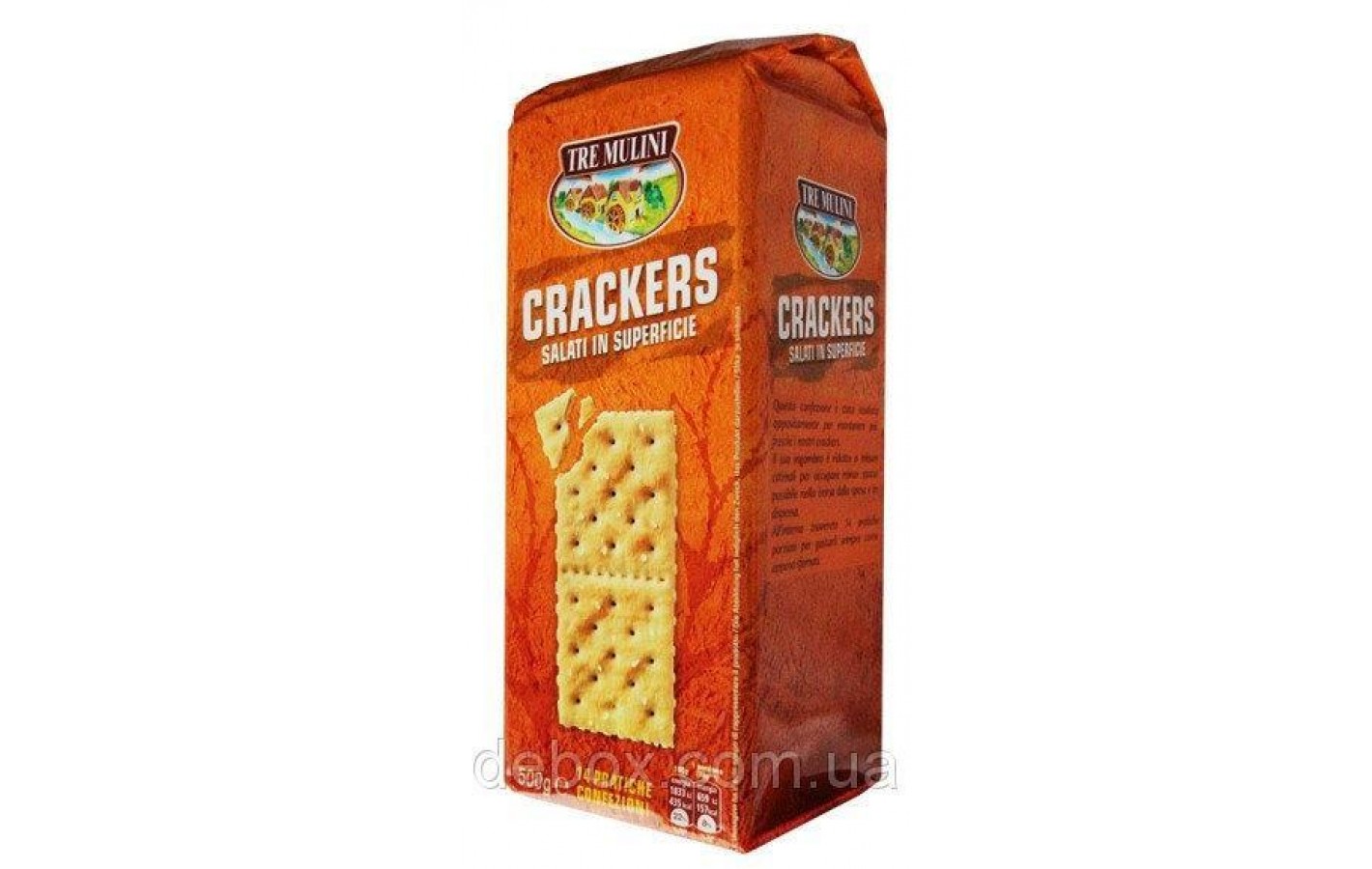 Крекери салатні солоні без пальмової олії Tre Mulini Crackers salati in superficie 500g Італія