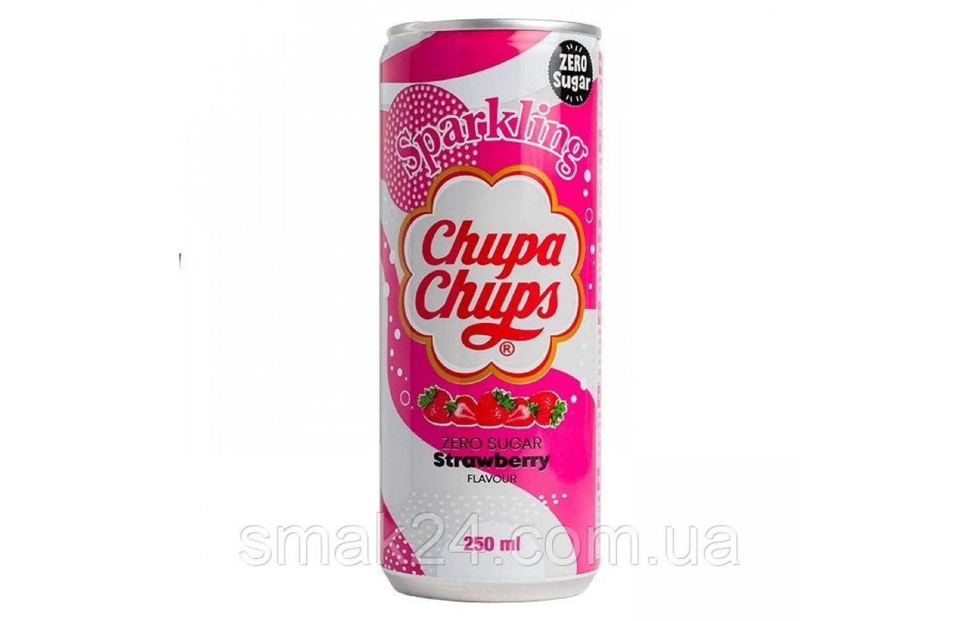 Напиток газированный со вкусом клубники БЕЗ САХАРА Chupa Chups Strawberry 250мл ж/б