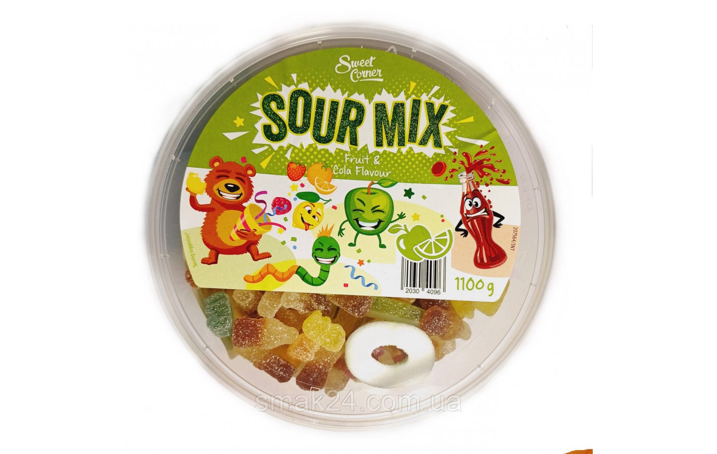 Желейные конфеты Кислый Фруктовый Микс с колой Sweet Corner Sour Mix 1100г Германия