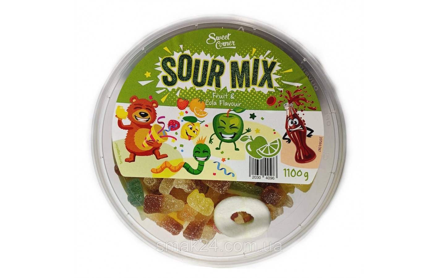 Желейные конфеты Кислый Фруктовый Микс с колой Sweet Corner Sour Mix 1100г Германия