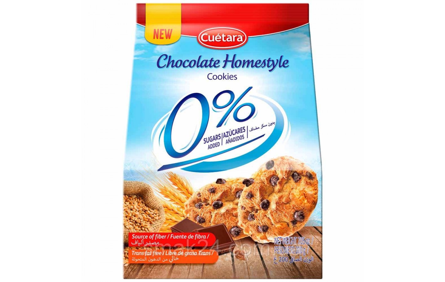 Печиво по-домашньому зі шматочками шоколаду БЕЗ САХАРА Cuetara Chocolate Homestyle 0% 200 г Іспанія