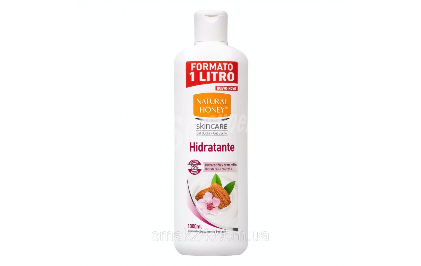 Гель для душу Медовий з мигдальною олією, що зволожує Natural Honey Gel Ducha Hidratante 1000мл Італія