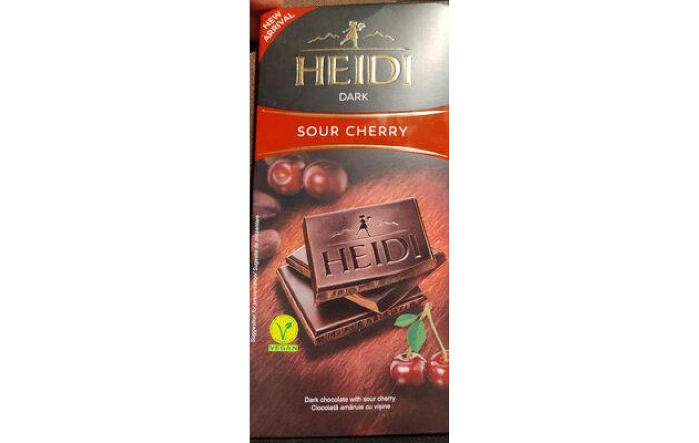 Шоколад темный с кислой вишней 50% какао Heidi Dark Sour Cherry 80г Румыния