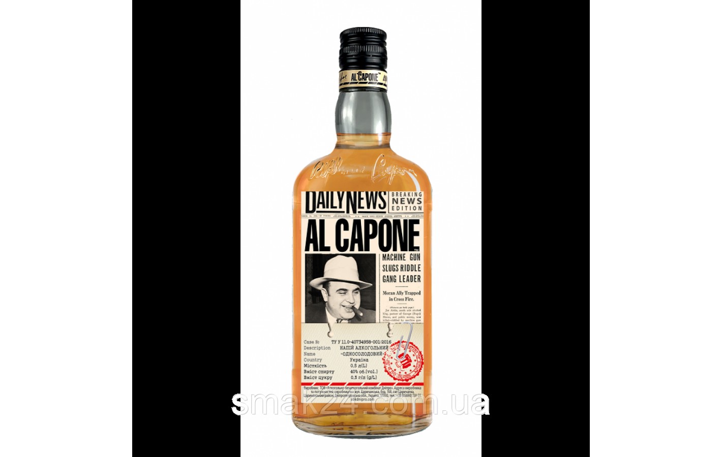 Напиток алкогольный односолодовый AL CAPONE 40% 0.5л