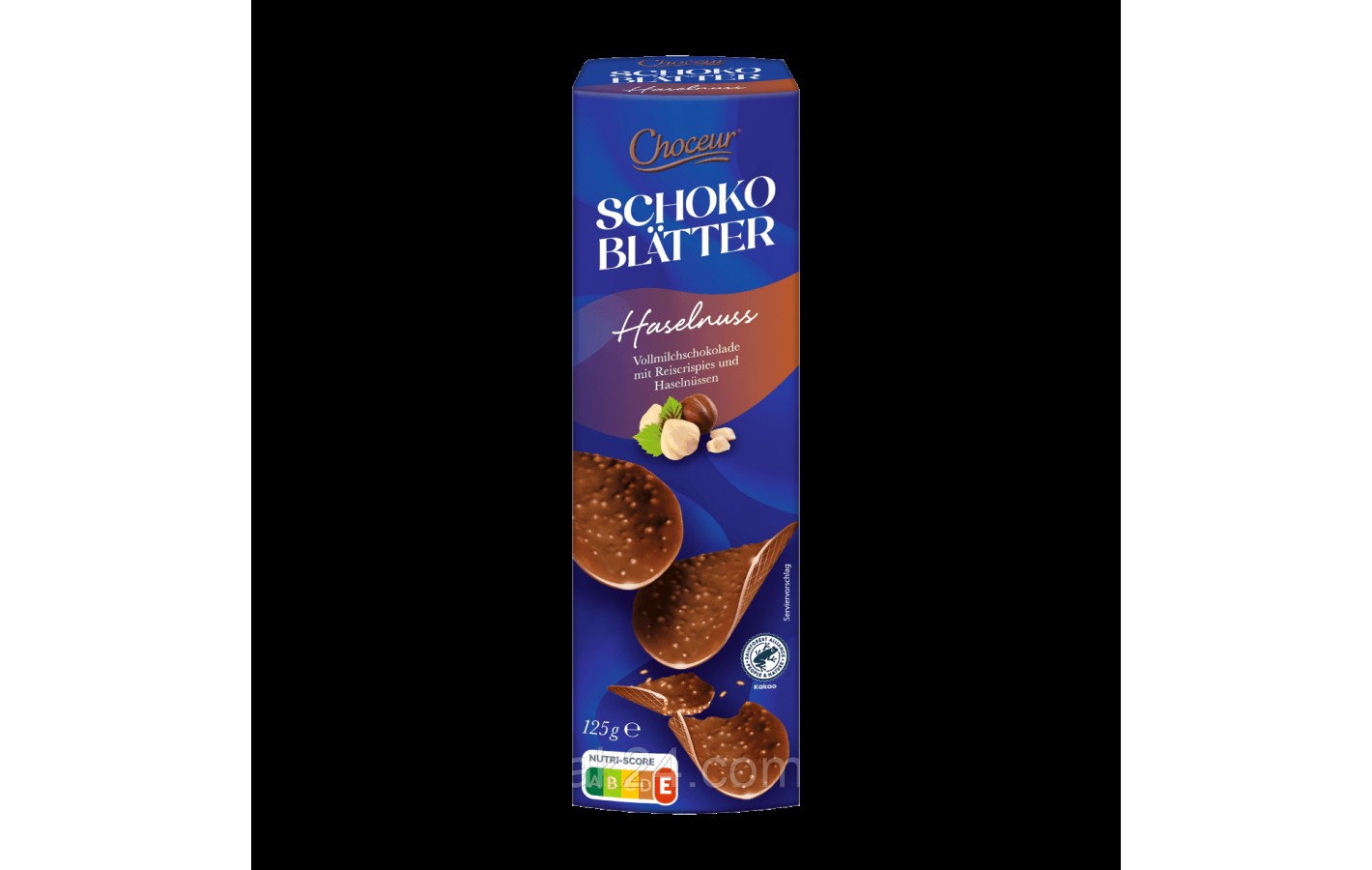 Шоколадні чіпси з хрустким рисом зі смаком полуниці Choceur Schoko Blatter Joghurt Erdbeere 125г Бельгія