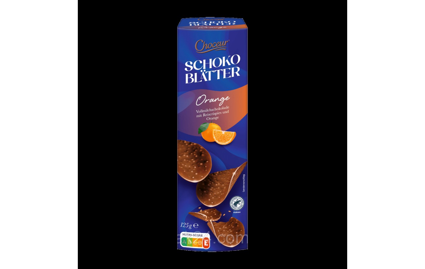 Шоколадні чіпси з хрустким рисом зі смаком полуниці Choceur Schoko Blatter Joghurt Erdbeere 125г Бельгія