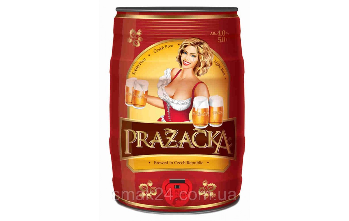 Пиво светлое Prazacka (Пражечка) 5л ж/б алк. 4% ж/б 5л Чехия