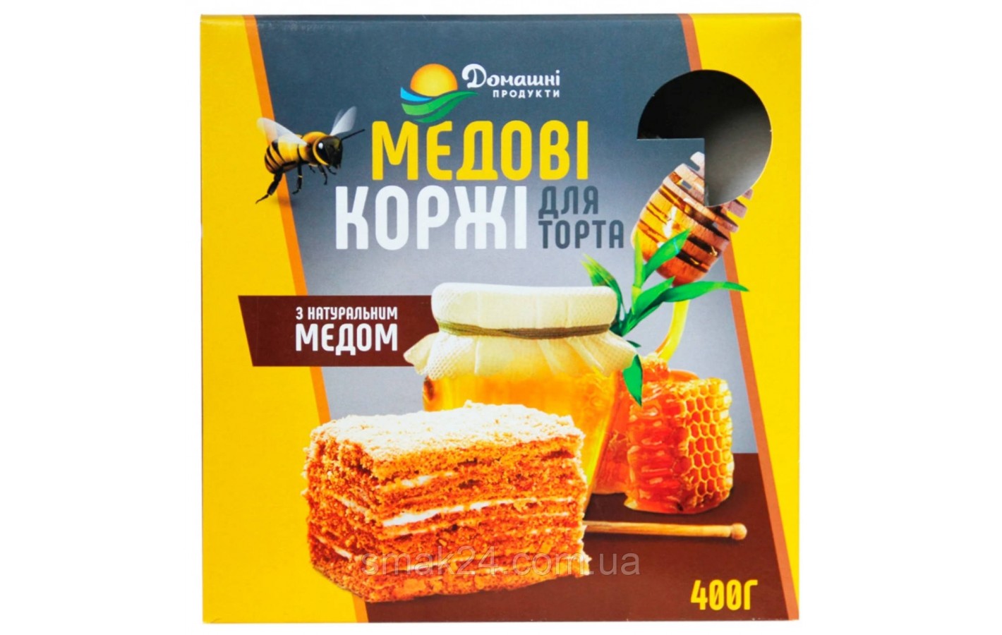 Коржі медові для торта ТМ Домашні Продукти 400 г (4 коржі) Україна