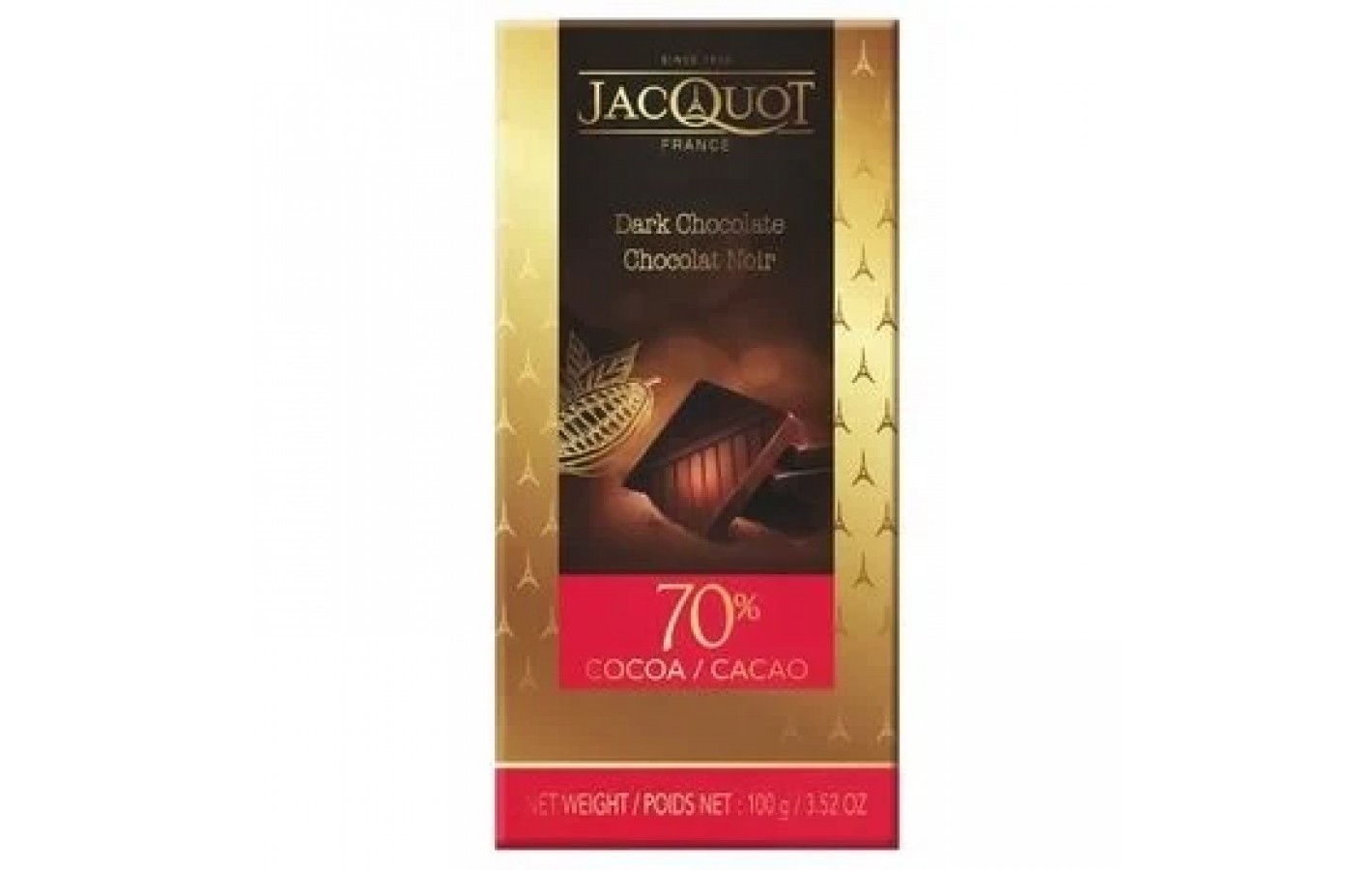 Шоколад молочный 33% какао Jacquot Milk Chocolate 100г Франция