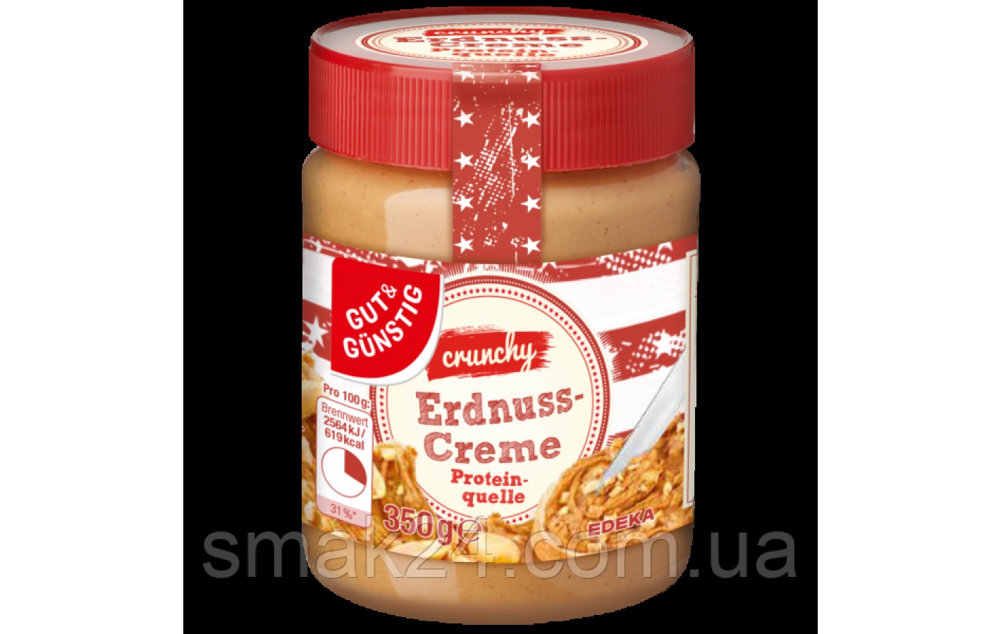Крем хрусткий арахісовий (паста) Gut&Gunstig Erdnuss-Crem Crunchy 350г Німеччина