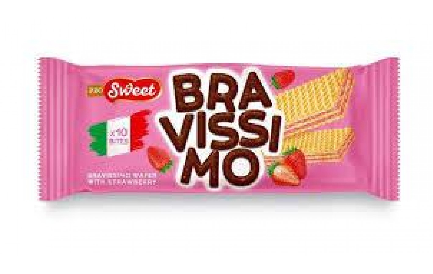 Вафли с клубничным кремом  PRO Sweet Bravissimo 50г Италия