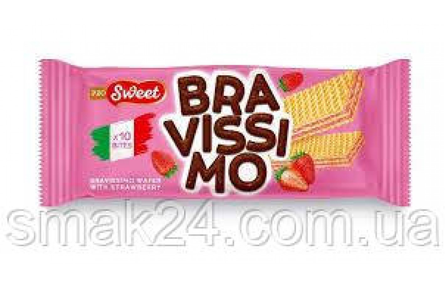 Вафли с клубничным кремом PRO Sweet Bravissimo 50г Италия