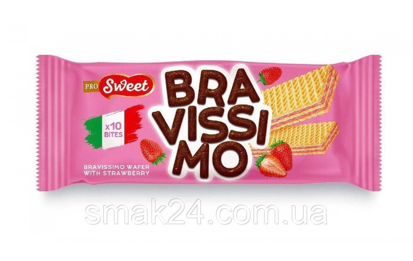 Вафли с клубничным кремом  PRO Sweet Bravissimo 50г Италия