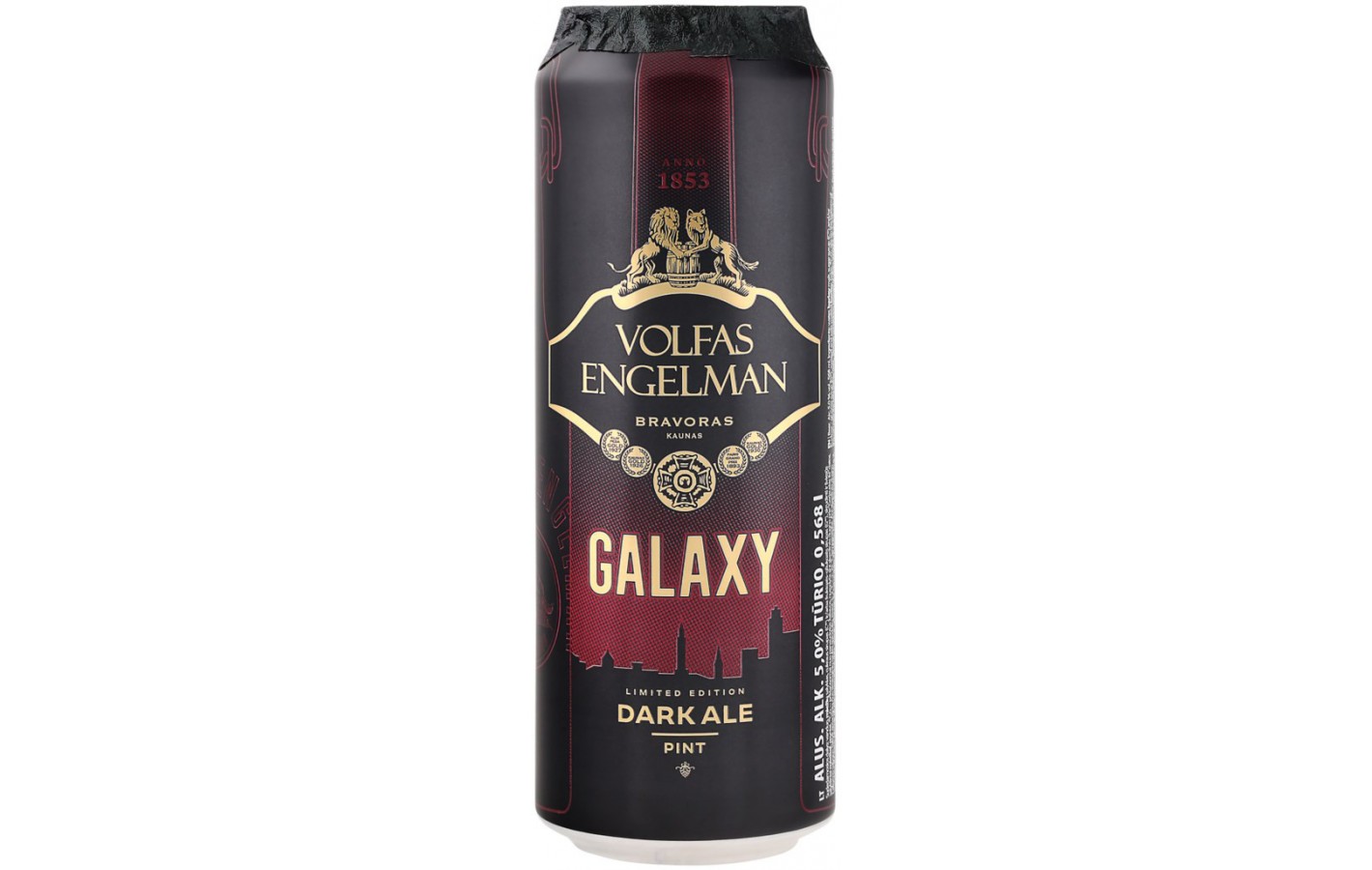 Пиво тёмное фильтрованное Volfas Engelman Galaxy Dark 5.0% 0.568л Литва