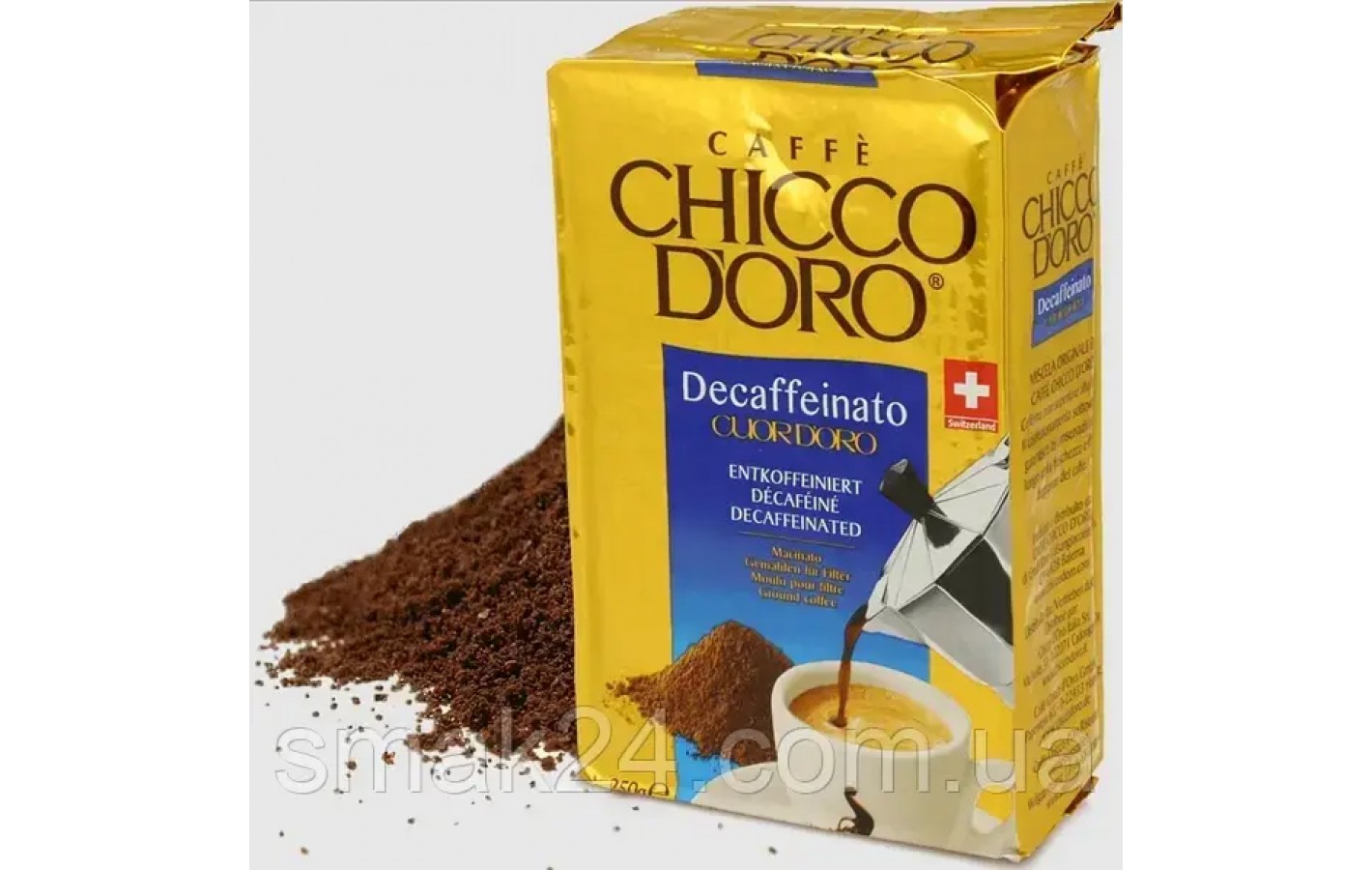 Кава мелена без кофеїну Chicco D'Oro Decaffeinato Cuord'oro 250г Швейцарія