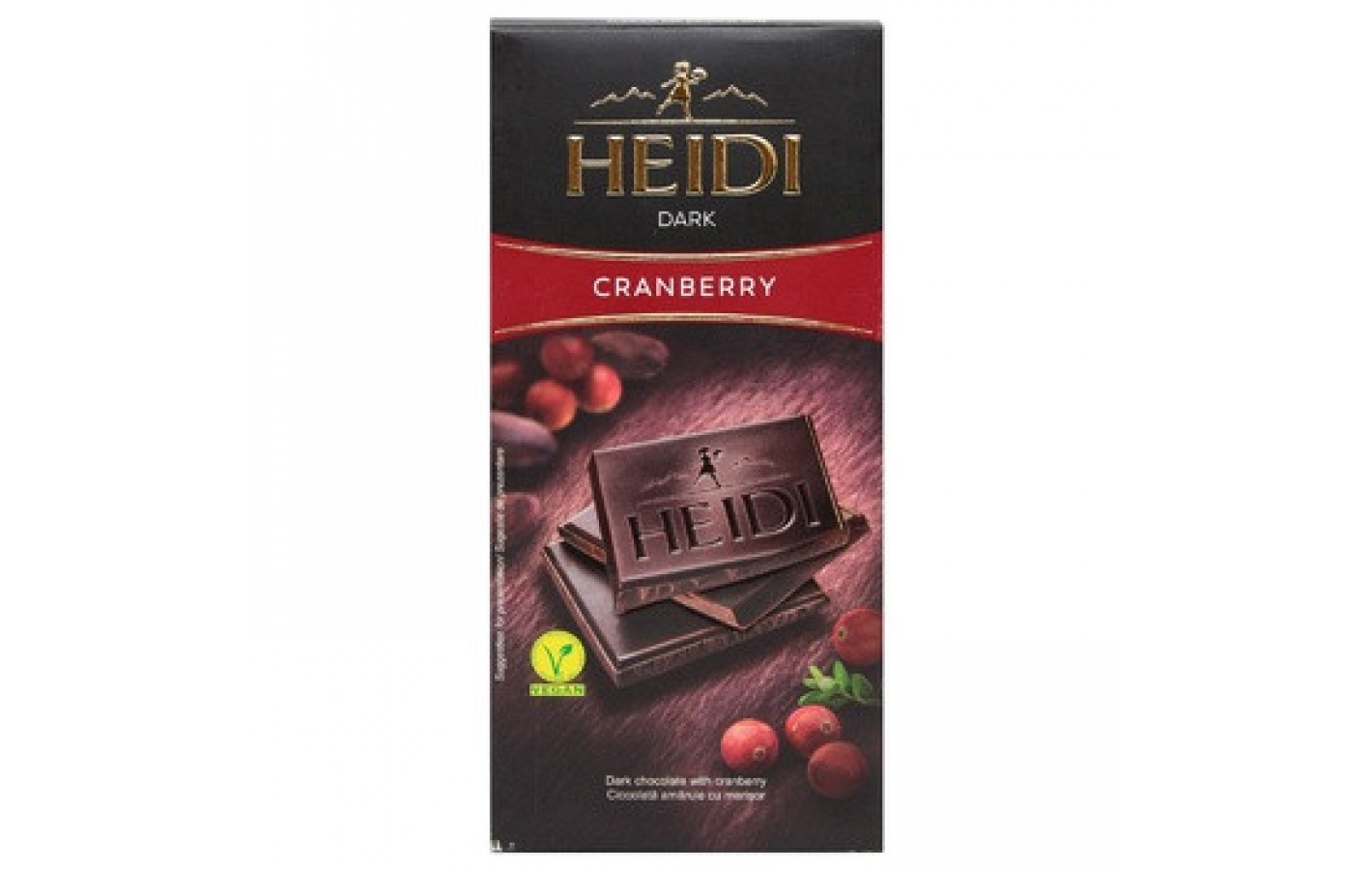 Шоколад темный с клюквой 50% какао Heidi Dark Cranberry 80г Румыния