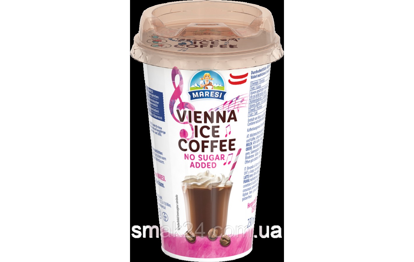 Холодна кава з молоком без цукру Maresi Vienna Ice Coffee No Sugar Added 230мл Австрія