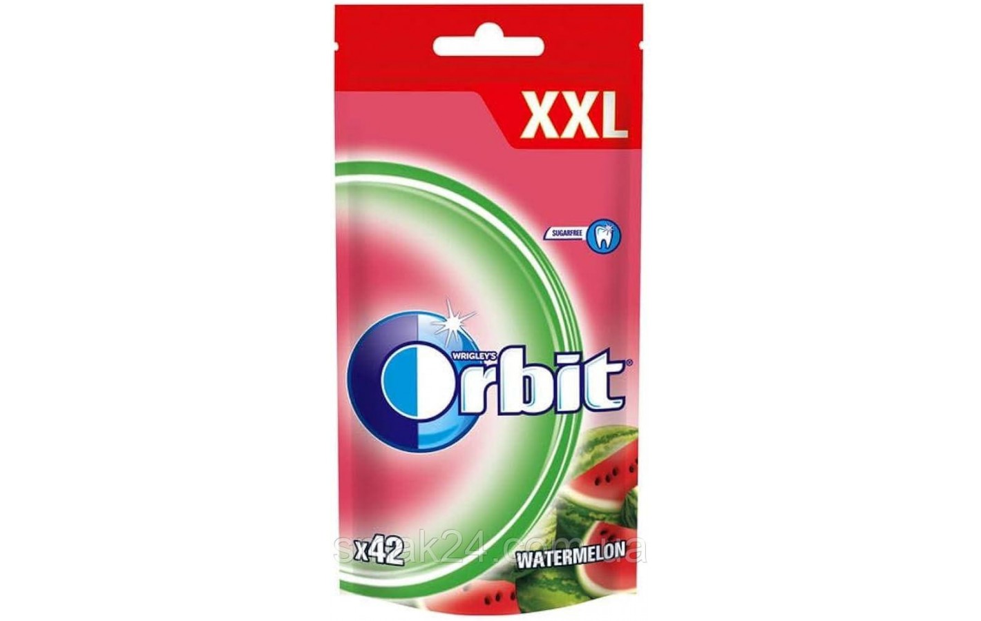 Жевательная резинка со вкусом арбуза БЕЗ САХАРА Orbit Watermelon XXL 58г (42 шт) Германия