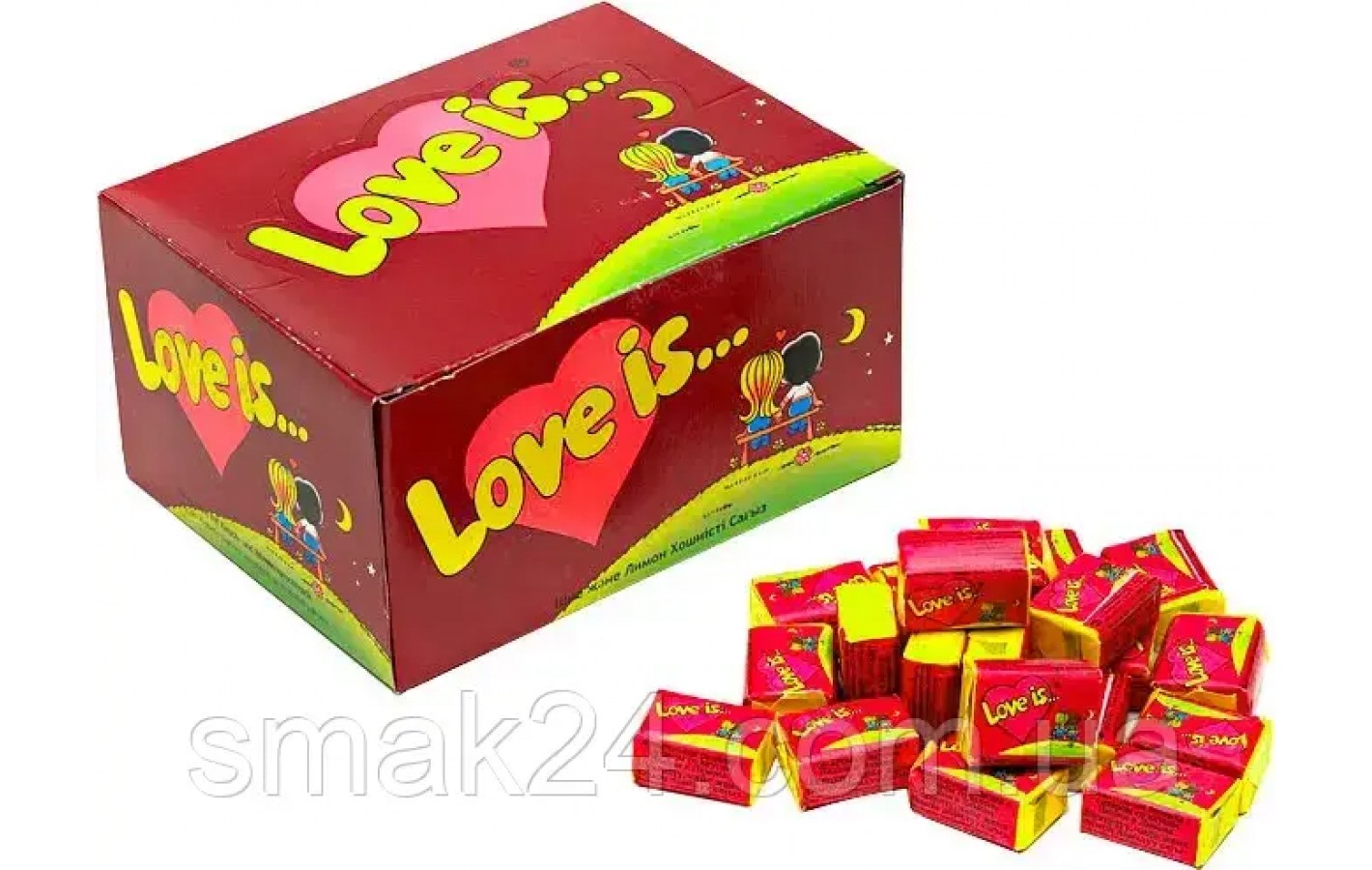 Жевательная резинка со вкусом вишни и лимона Love Is 4,2г/1шт Турция