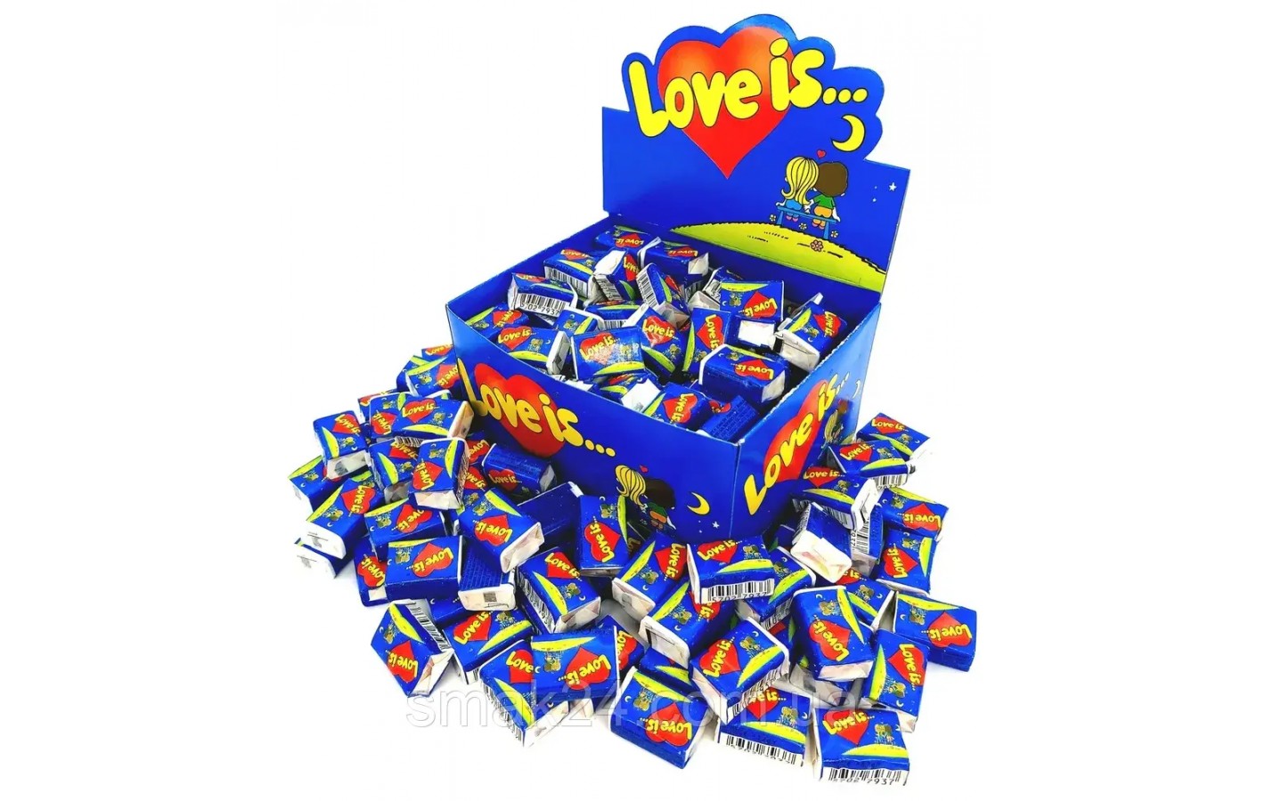 Жевательная резинка со вкусом банана и клубники Love Is 420г/100шт Турция