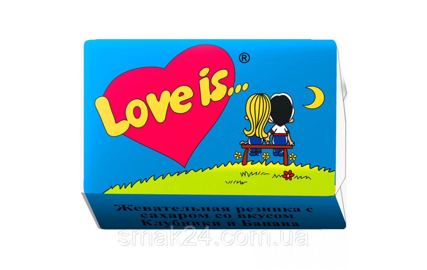 Жевательная резинка со вкусом банана и клубники Love Is 420г/100шт Турция