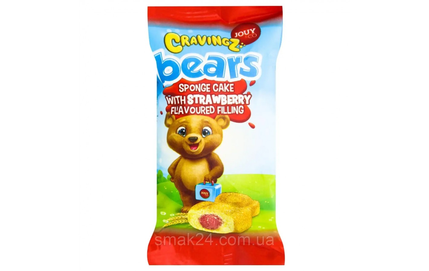Бисквит Мишка с клубничной начинкой Cravingz Bears 200г(5шт х 40г) JOUY&Co Турция