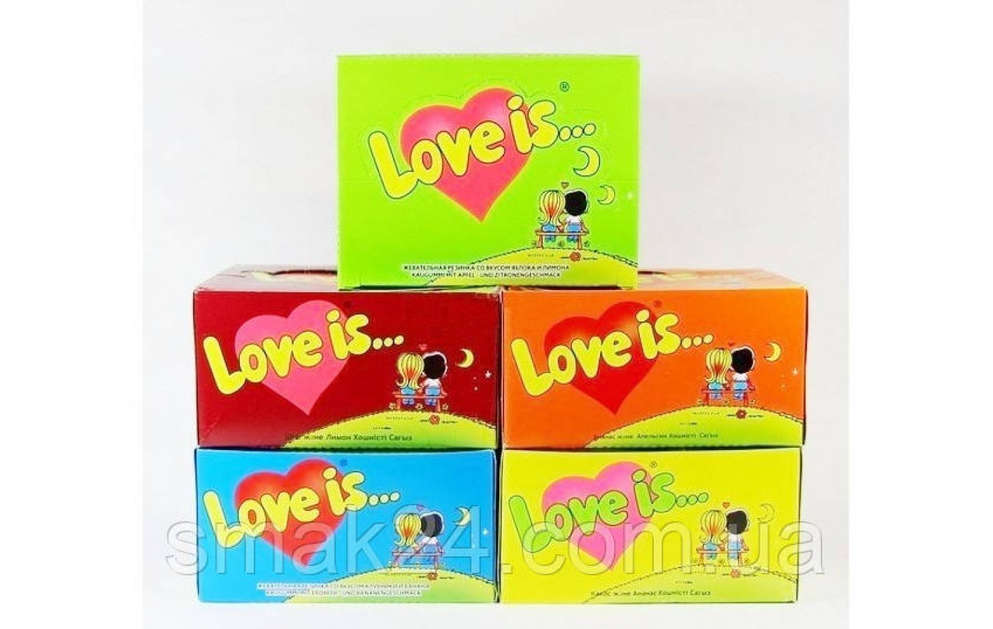 Жевательная резинка со вкусом яблока и лимона Love Is 4.2г/1шт Турция