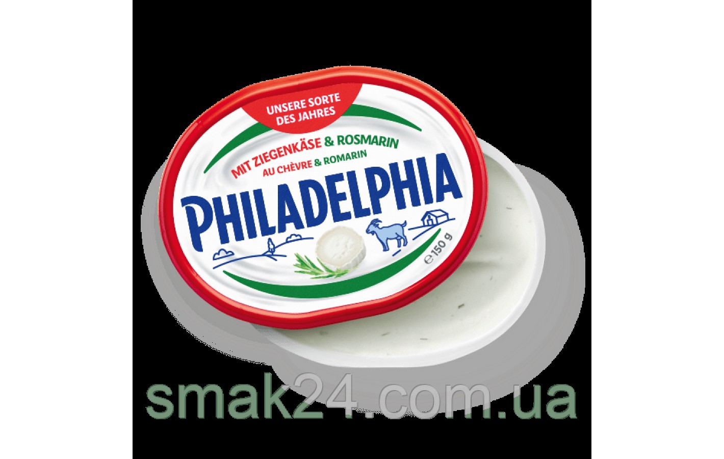 Вершковий сир із козячим сиром та розмарином Philadelphia Mit Ziegenkase&Rosmarin 150г Швейцарія
