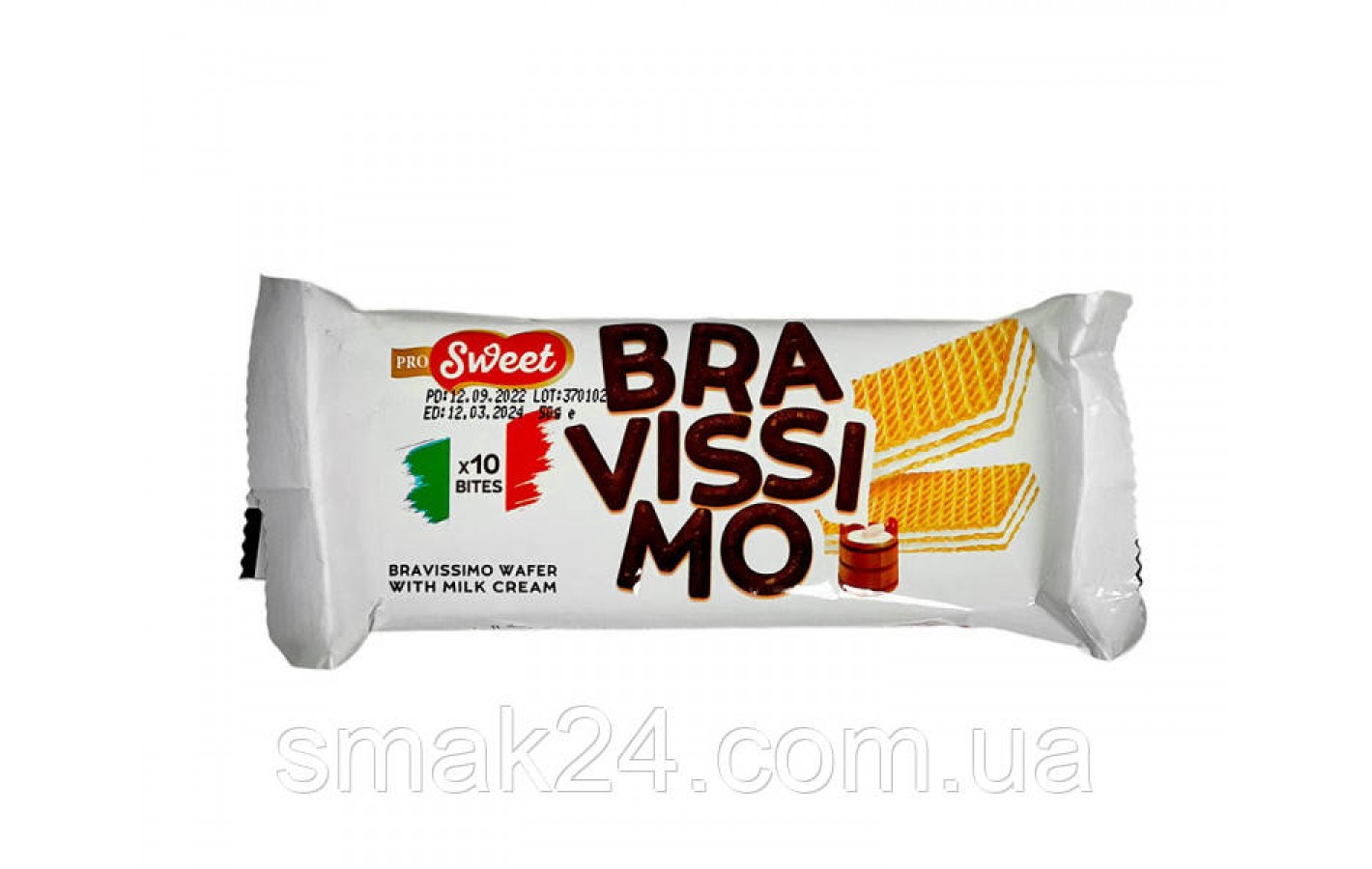 Вафли с молочным кремом  PRO Sweet Bravissimo 50г Италия