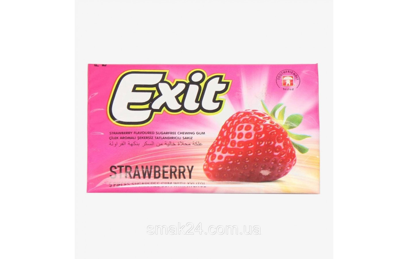 Жевательная резинка БЕЗ САХАРА со вкусом клубники в пластинках Exit 11г/5шт Турция