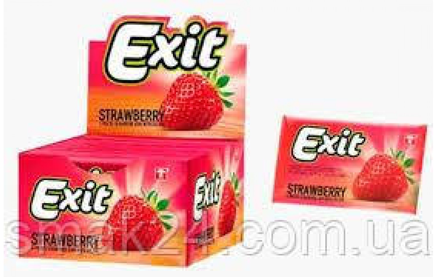 Жевательная резинка БЕЗ САХАРА со вкусом клубники в пластинках Exit 11г/5шт Турция