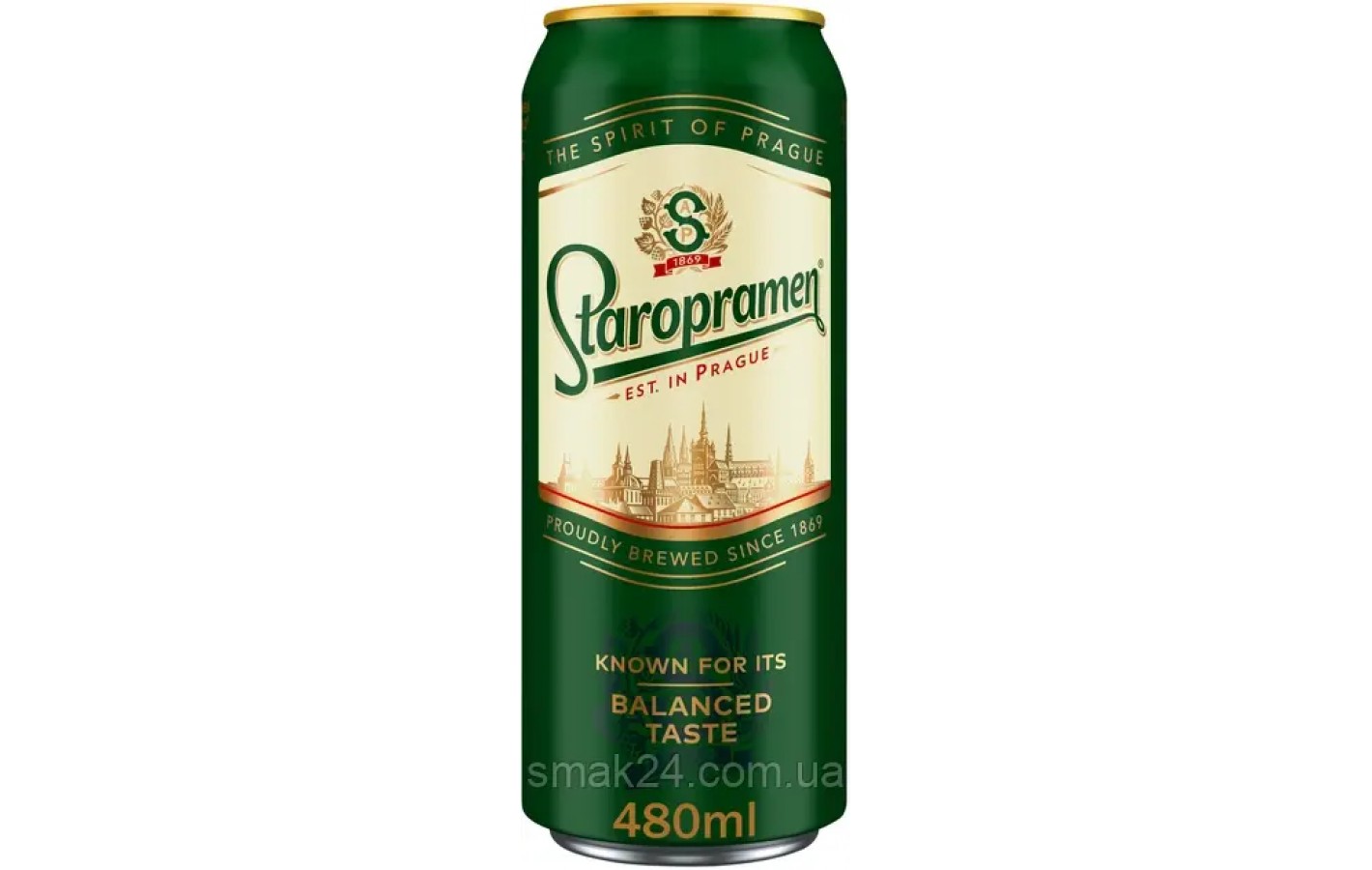 Пиво світле відфільтроване Staropramen 4.2 % 0.48л ж\б