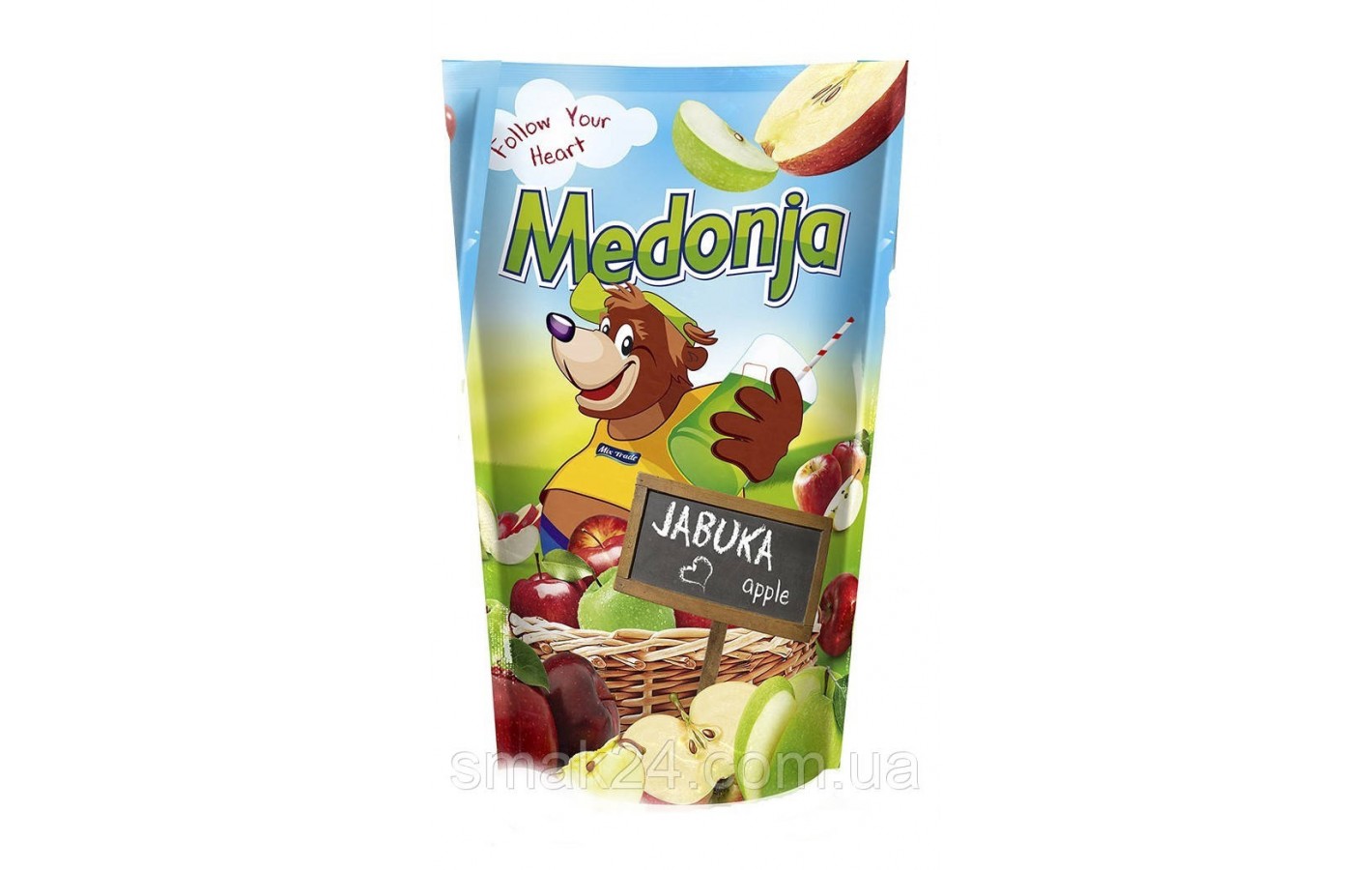 Напиток сокосодержащий Яблочный Medonja Apple 0.2 л с трубочкой Сербия