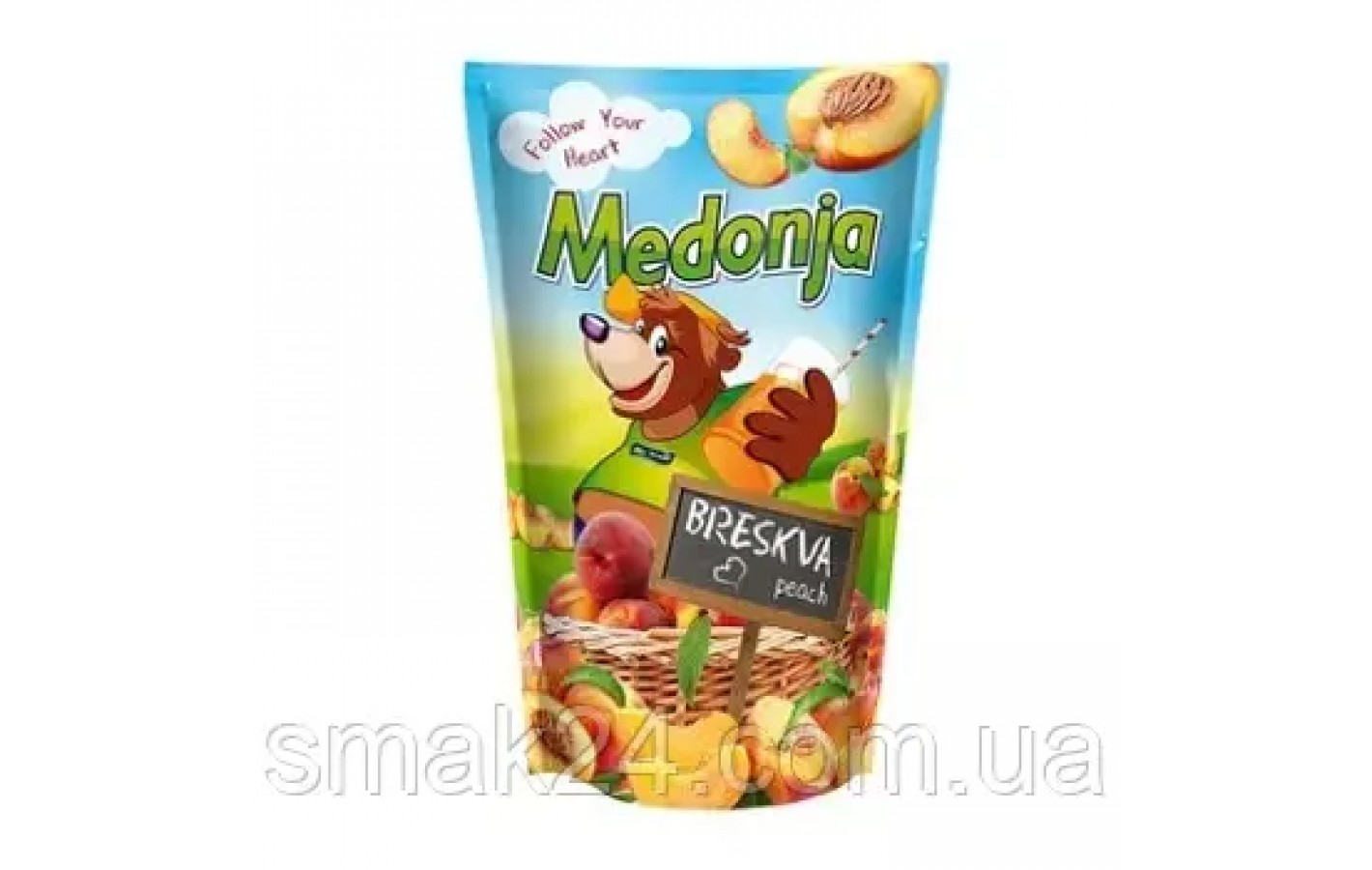 Напиток сокосодержащий Персиковый Medonja Peach 0.2 л с трубочкой Сербия