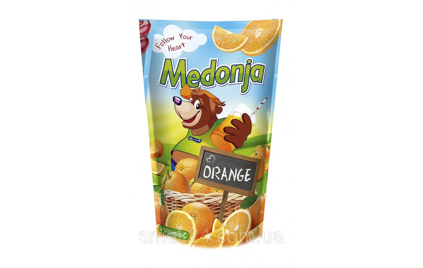 Напиток сокосодержащий Апельсиновый Medonja Orange 0.2 л с трубочкой Сербия
