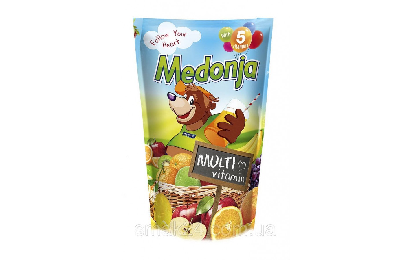Напиток сокосодержащий Мультивитаминный Medonja Multivitamin 0.2 л с трубочкой Сербия