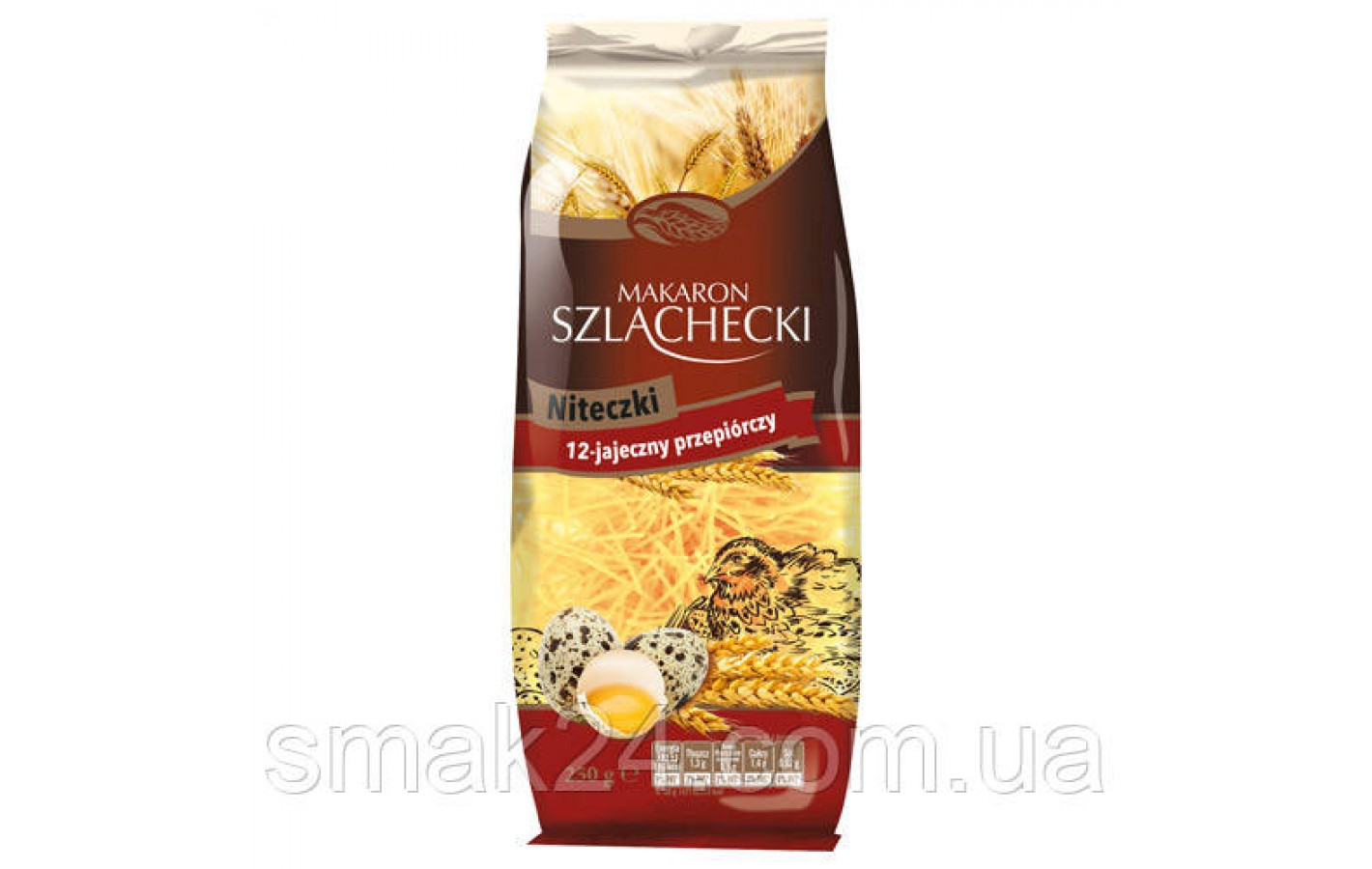 Вермишель Шлацкие ниточки на перепелиных яйцах Makaron Szlachecki Niteczki 250г Польша