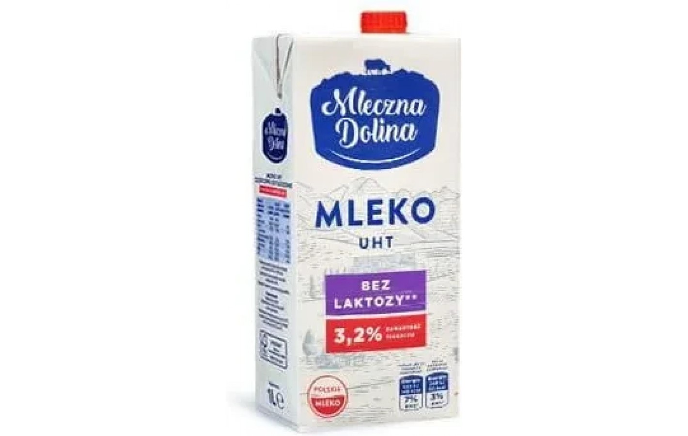 Молоко БЕЗ ЛАКТОЗЫ Mleczna Dolina mleko bez laktozy 3,2%, 1 л Польша