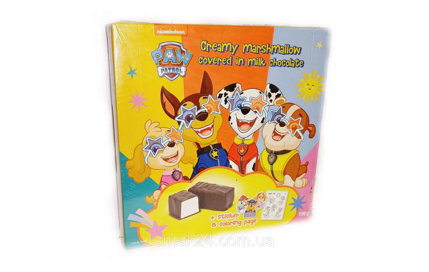 Цукерки вершкове суфле у молочному шоколаді Paw Patrol Creamy Marshmallow 190г Польща