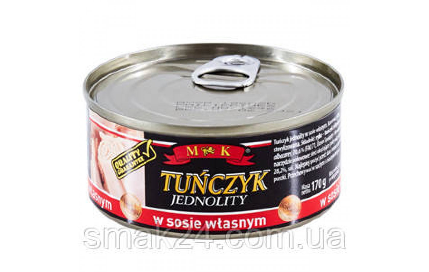 Тунец в собственном соку M&K Tunczyk Jednolity w sosie wlasnym 170г/120г Польша