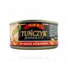 Тунец в собственном соку M&K Tunczyk Jednolity w sosie wlasnym 170г/120г Польша