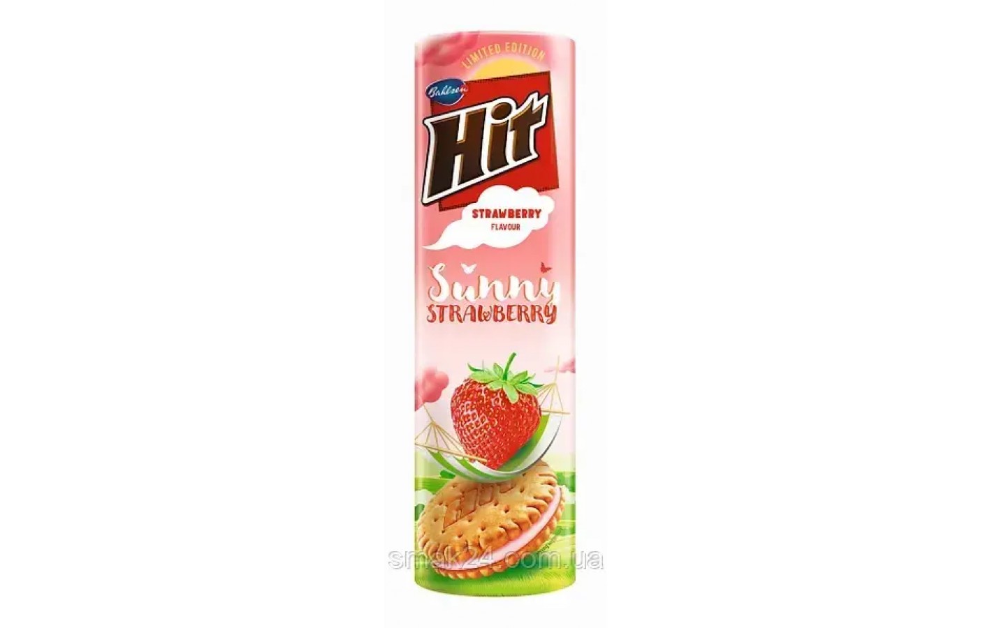 Печиво сендвіч із полуничним кремом Hit Sunny Strawberry 220г Польща