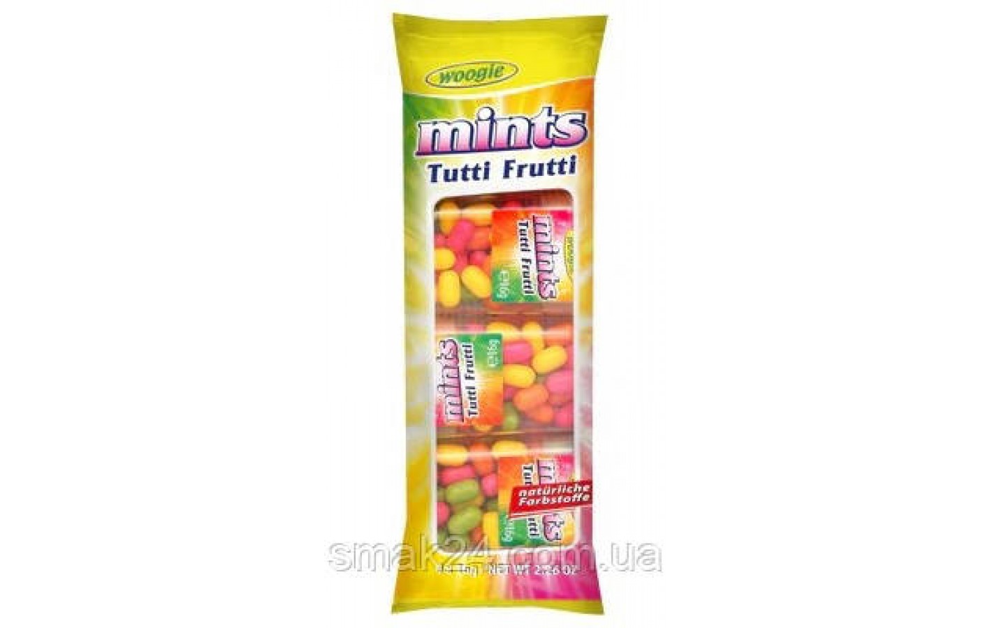 Драже Woogie Mints Tutti Frutti 4x16г