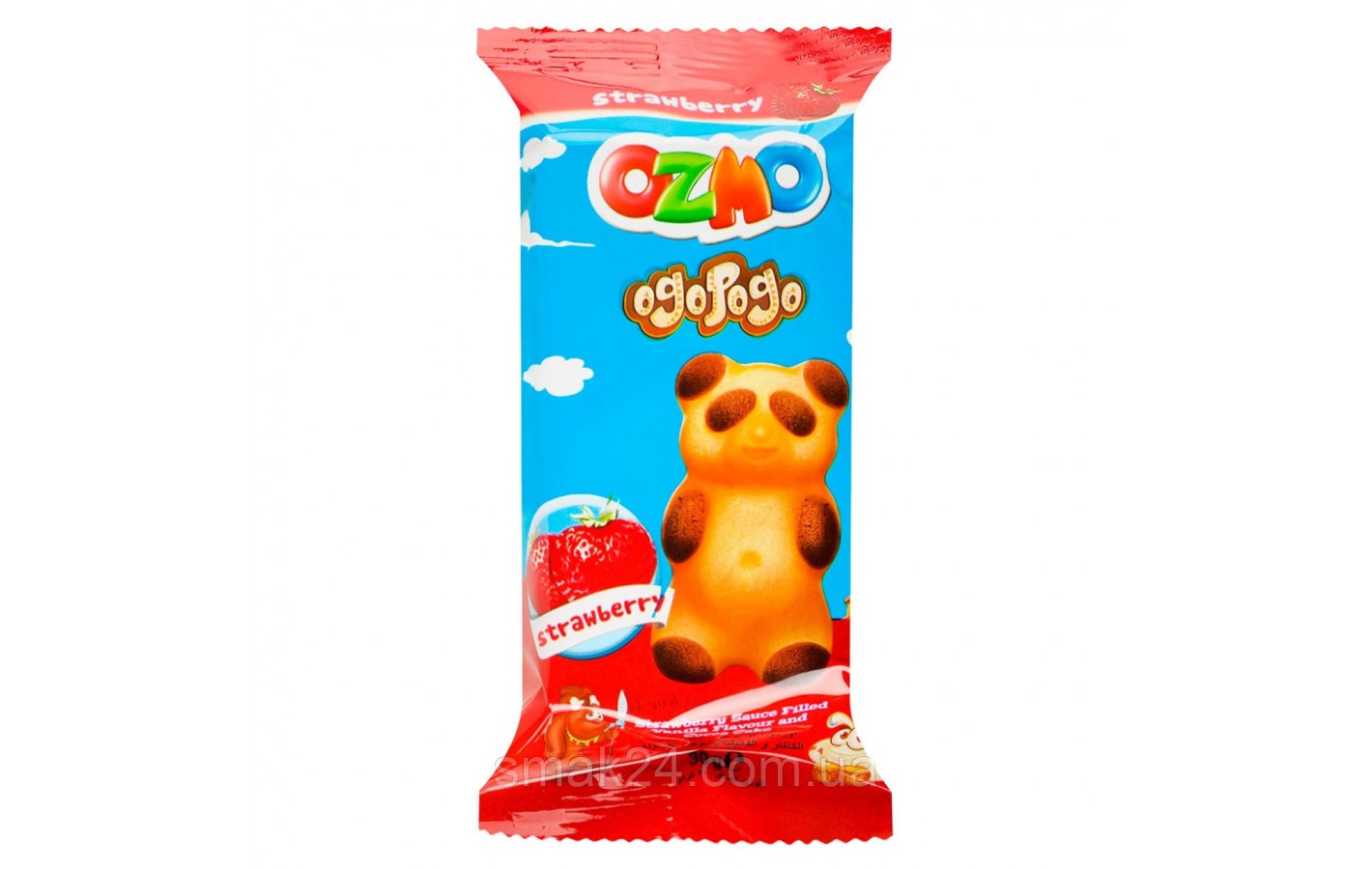 Бисквит Мишка с клубничным кремом Ozmo Ogo pogo 30г Турция