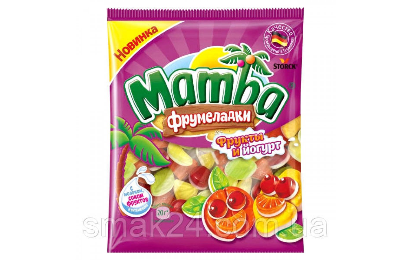 Желейні цукерки Фрумеладки Фруктовий мікс Storck Mamba 70 г Німеччина