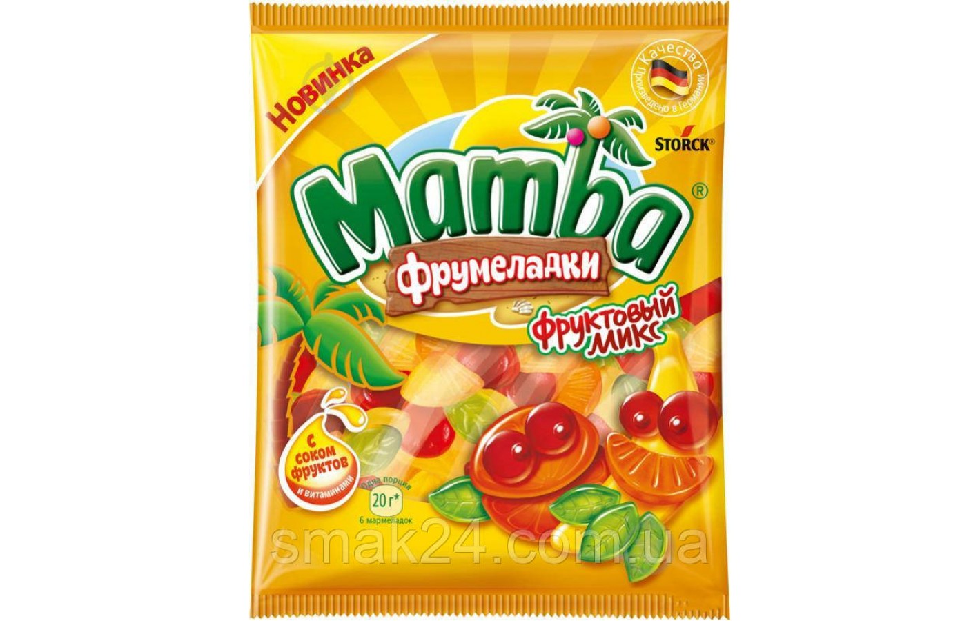 Желейні цукерки Фрумеладки Фруктовий мікс Storck Mamba 70 г Німеччина