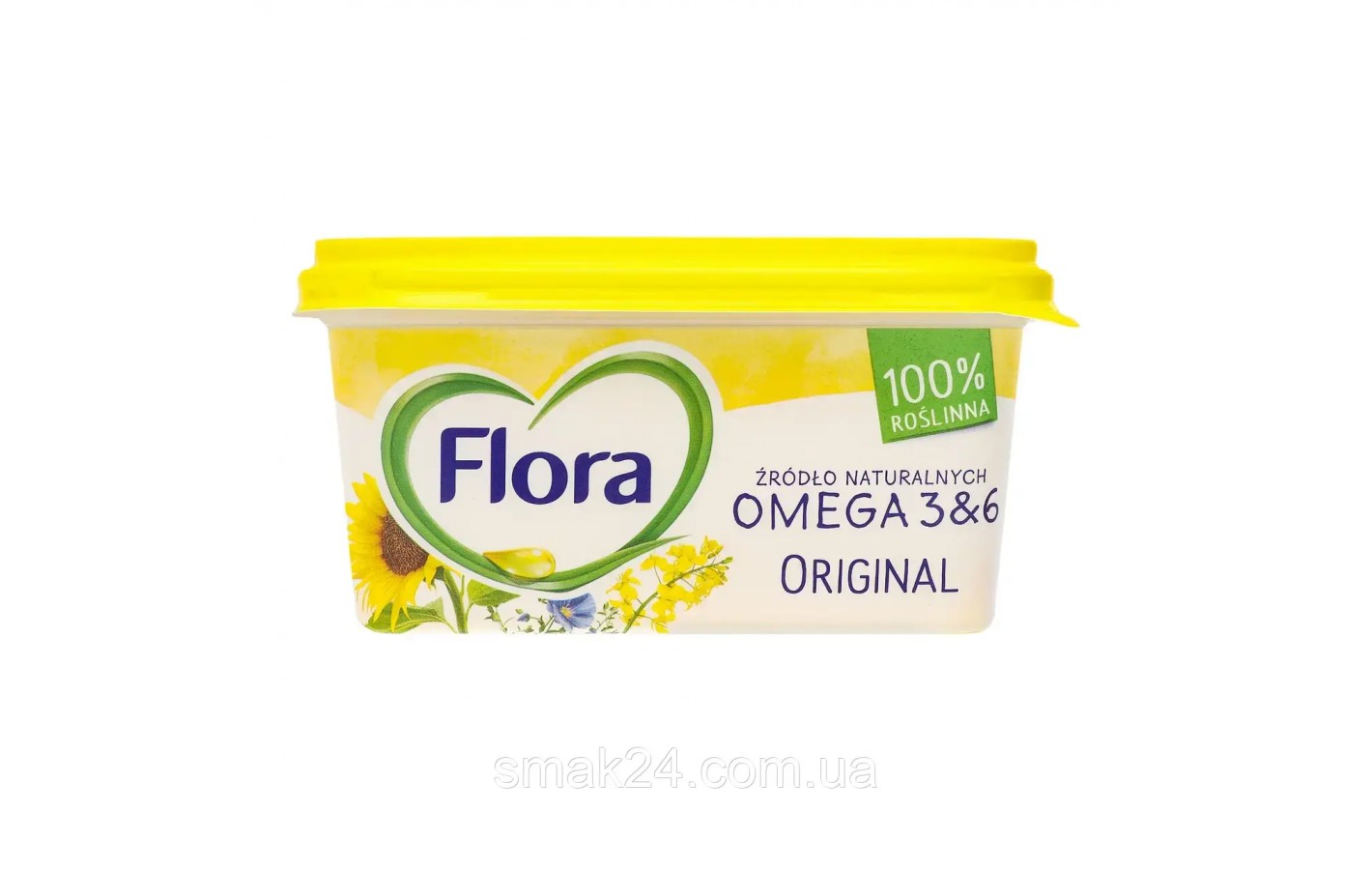 Маргарин бутербродный БЕЗ ПАЛЬМОВОГО МАСЛА Flora Original 35% 400г Польша
