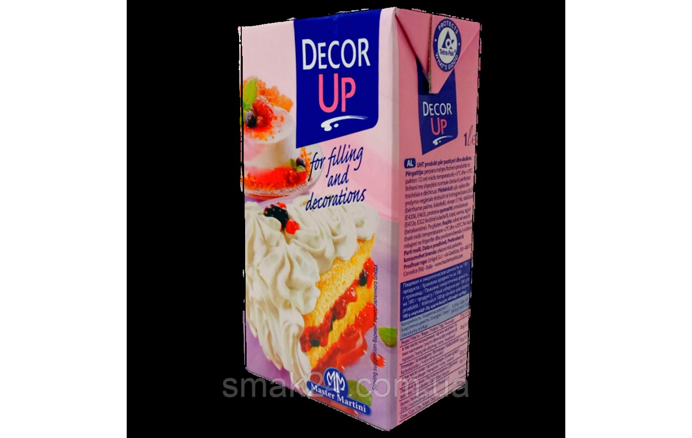 Сливки растительные кондитерские Decor Up 1 л ТМ Master Martini Италия
